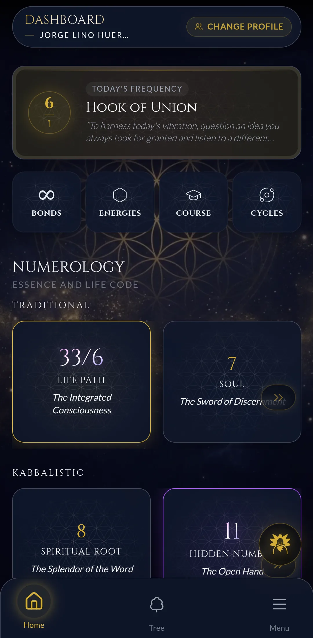 Kabbalah: Numerology & Tree 33 - Control Panel