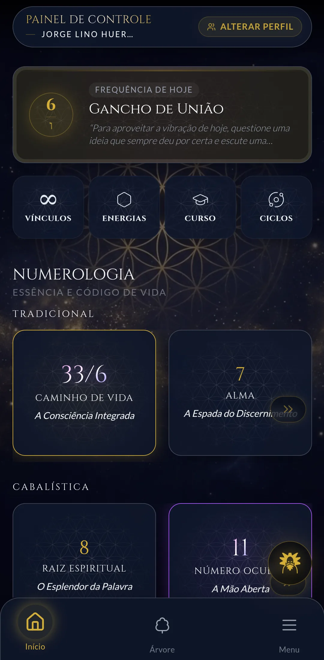Kabbalah: Numerologia e Árvore – Painel de Controle